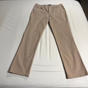 Charter Club Lexington Straight Leg Khaki Pants Tan Size 12 Womens Stretch